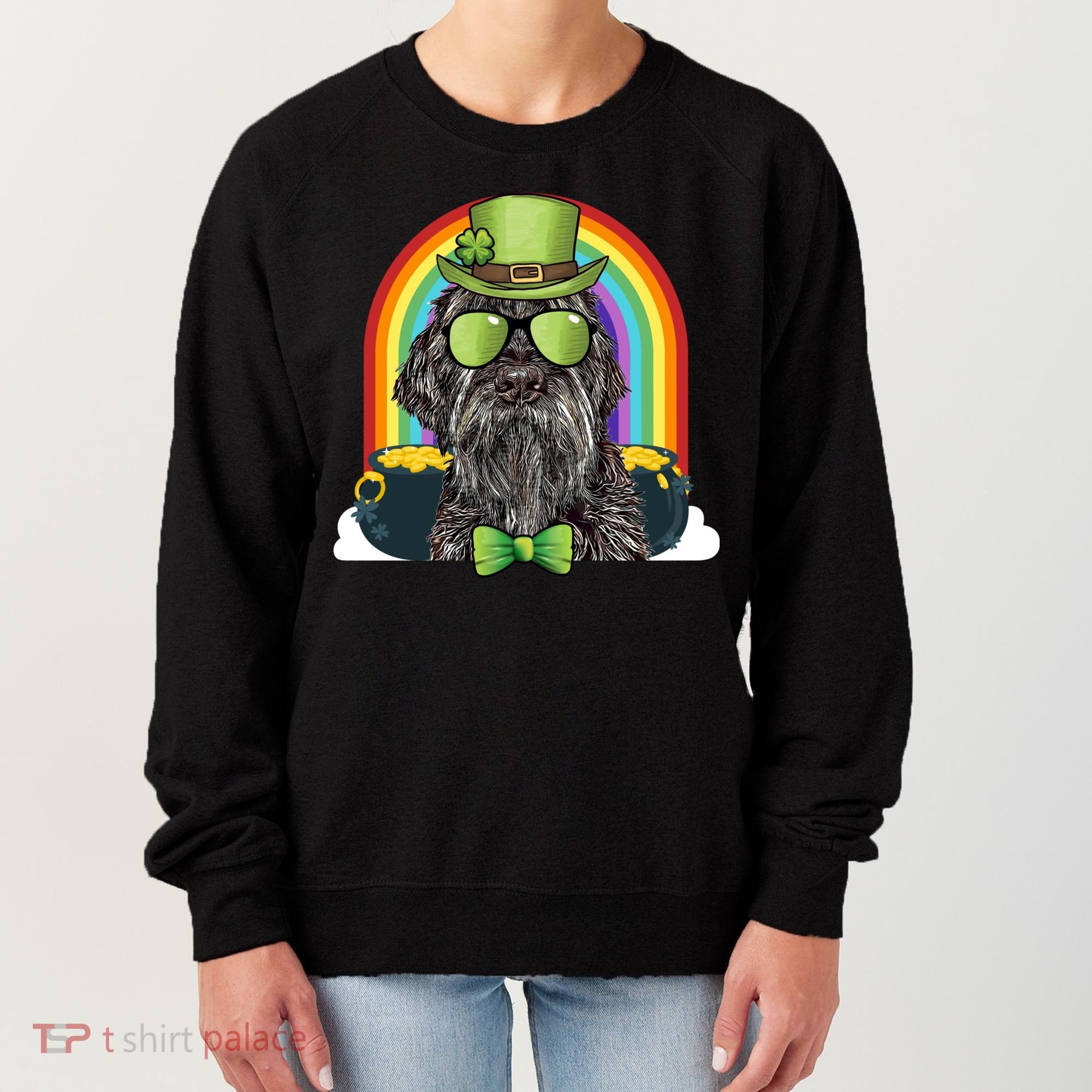Wirehaired Pointing Griffon Dog Funny St Patricks Day Gift Women's Sweatshirt