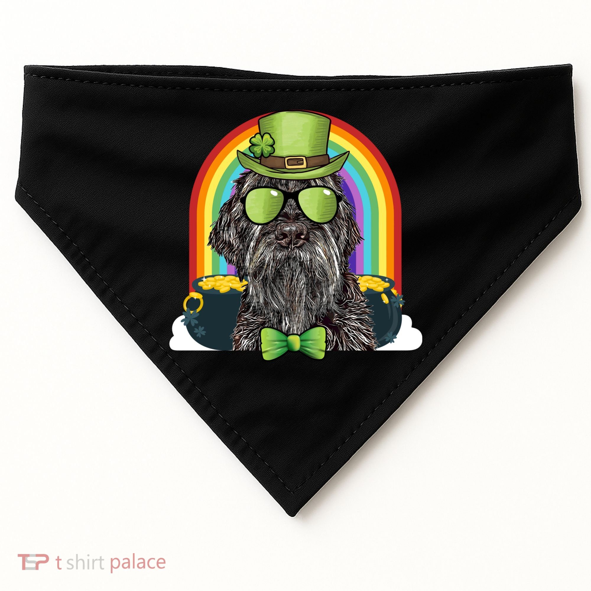 Wirehaired Pointing Griffon Dog Funny St Patricks Day Gift USA-Made Doggie Bandana