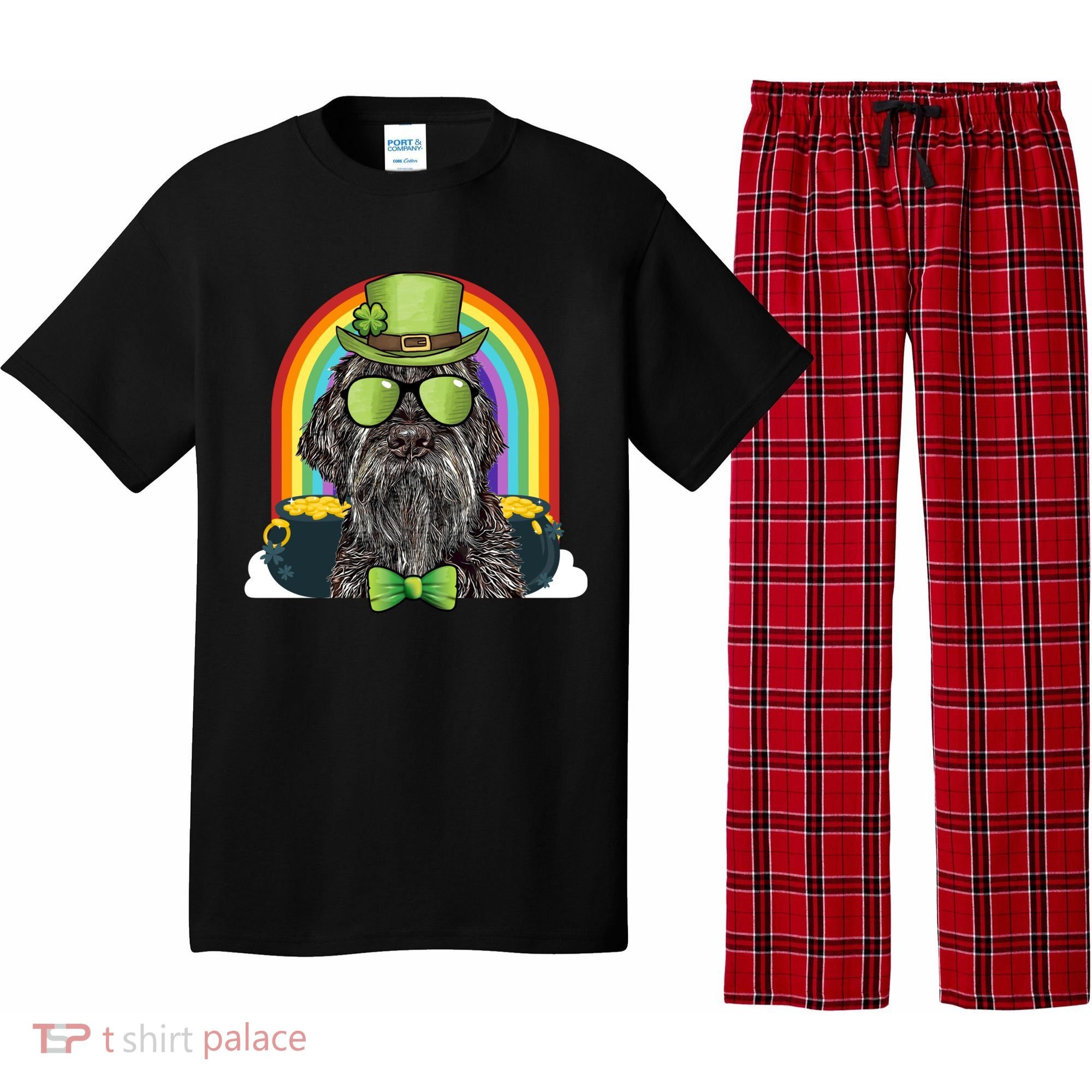 Wirehaired Pointing Griffon Dog Funny St Patricks Day Gift Pajama Set