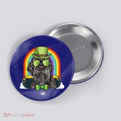 Wirehaired Pointing Griffon Dog Funny St Patricks Day Gift Button
