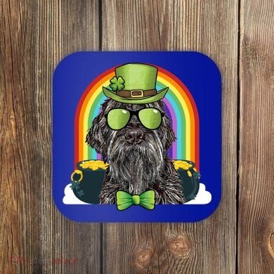 Wirehaired Pointing Griffon Dog Funny St Patricks Day Gift Coaster