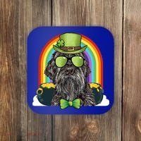 Wirehaired Pointing Griffon Dog Funny St Patricks Day Gift Coaster thumb 0