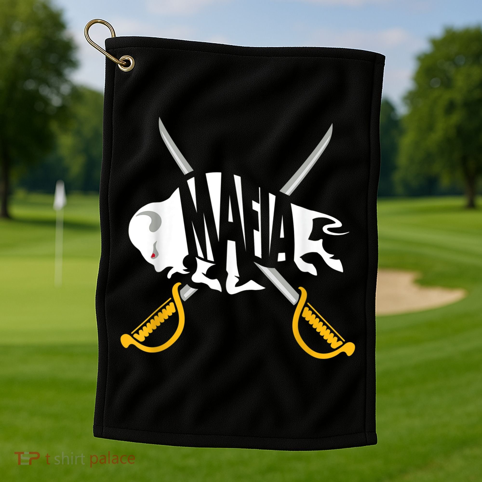 W+N+Y Pride - Gray White Yellow Buffalo Shirt Golf Towel