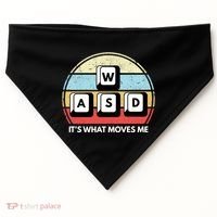 Wasd Pc Gamer Retro Gaming ItS What Moves Me Pc Master Race Gift USA-Made Doggie Bandana thumb 0
