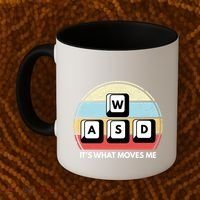Wasd Pc Gamer Retro Gaming ItS What Moves Me Pc Master Race Gift Coffee Mug thumb 2