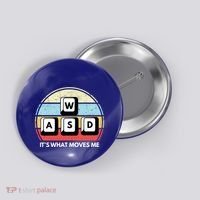 Wasd Pc Gamer Retro Gaming ItS What Moves Me Pc Master Race Gift Button thumb 0