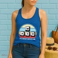 Wasd Pc Gamer Retro Gaming ItS What Moves Me Pc Master Race Gift Women's Tank Top thumb 2