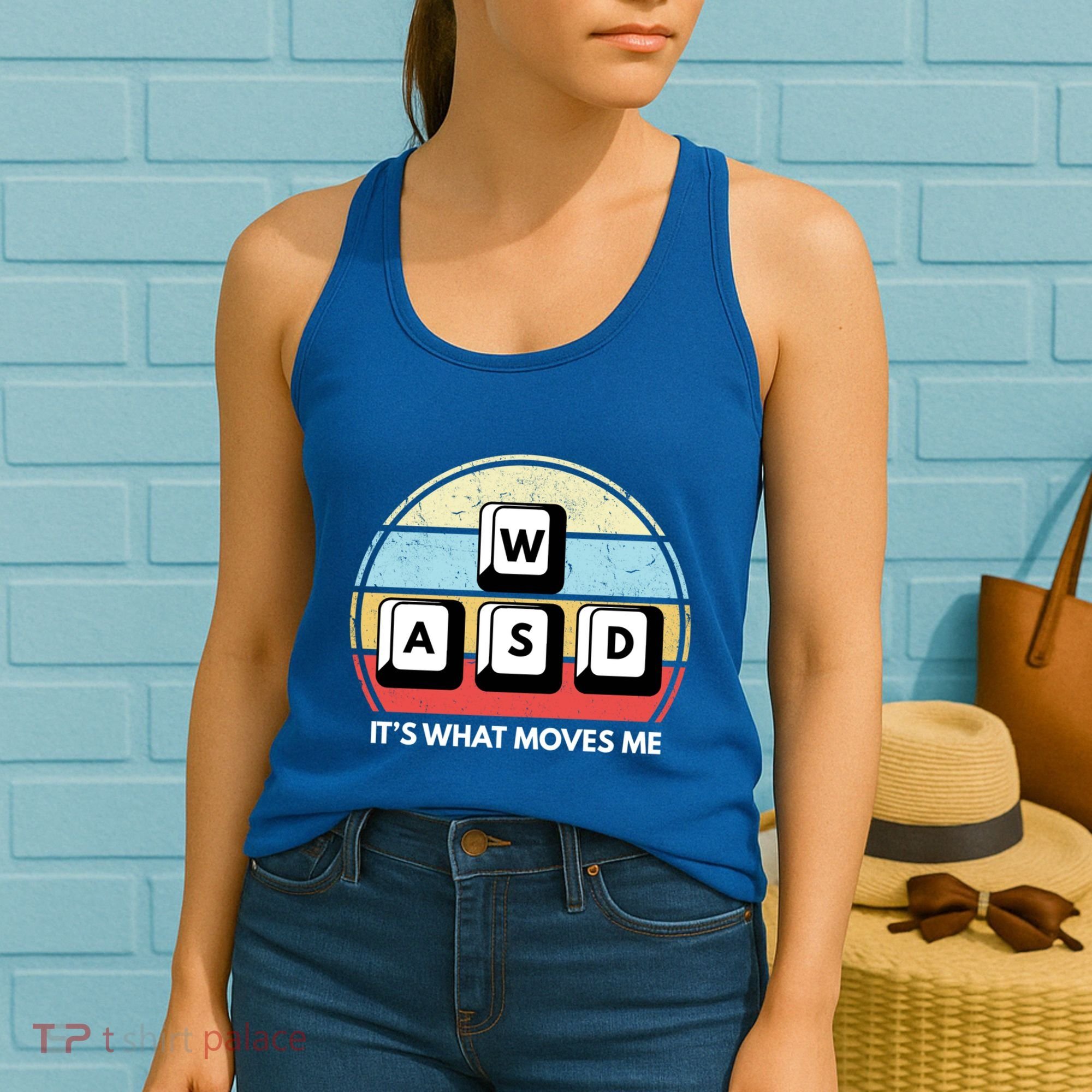 Wasd Pc Gamer Retro Gaming ItS What Moves Me Pc Master Race Gift Women's Tank Top