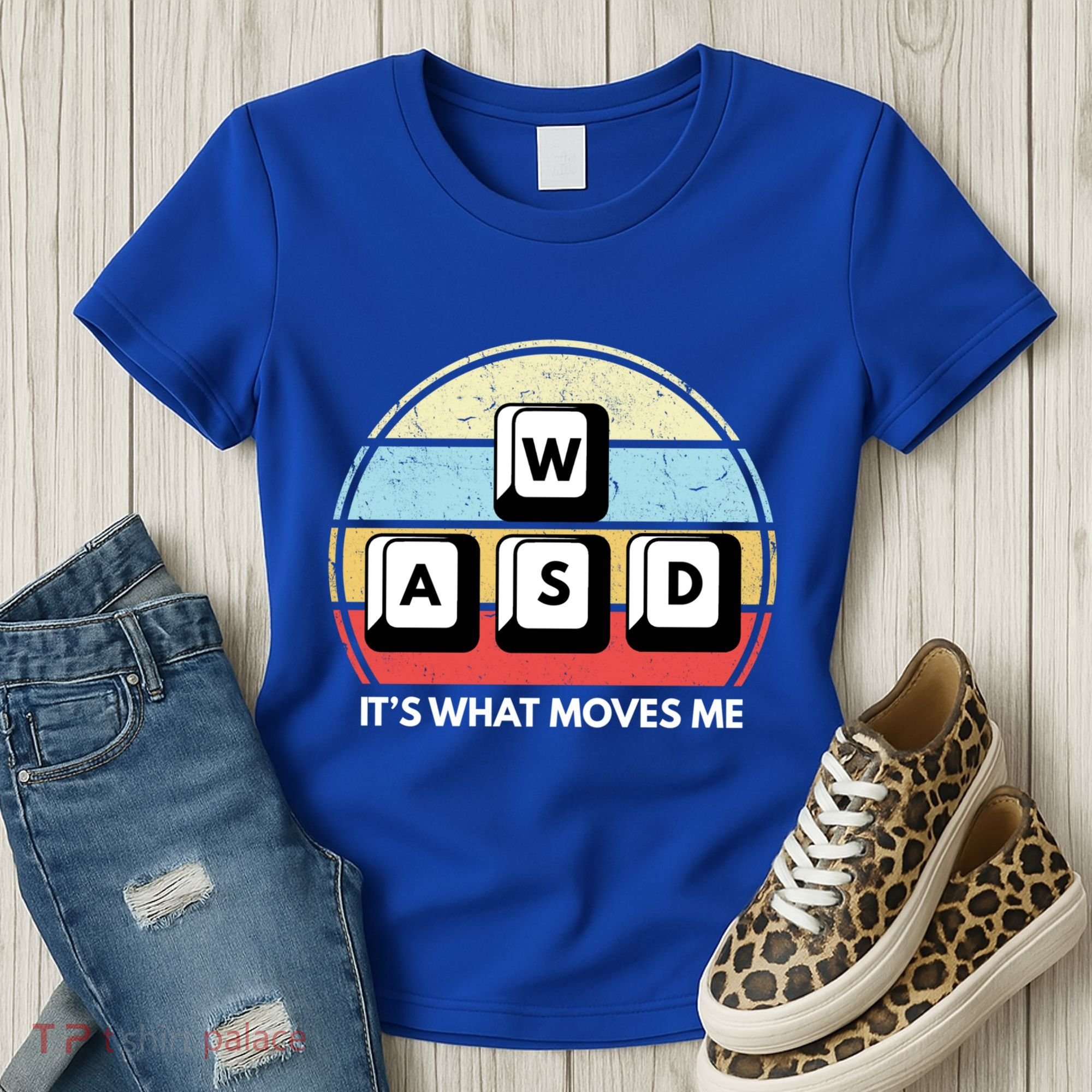 Wasd Pc Gamer Retro Gaming ItS What Moves Me Pc Master Race Gift Women's T-Shirt