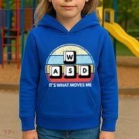 Wasd Pc Gamer Retro Gaming ItS What Moves Me Pc Master Race Gift Kids Hoodie thumb 3