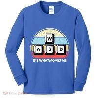 Wasd Pc Gamer Retro Gaming ItS What Moves Me Pc Master Race Gift Kids Long Sleeve Shirt thumb 0