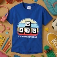 Wasd Pc Gamer Retro Gaming ItS What Moves Me Pc Master Race Gift Kids T-Shirt thumb 3