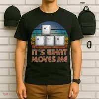 WASD PC Gamer Gifts Video Gaming Boy Men Vintage Gift T-Shirt thumb 6