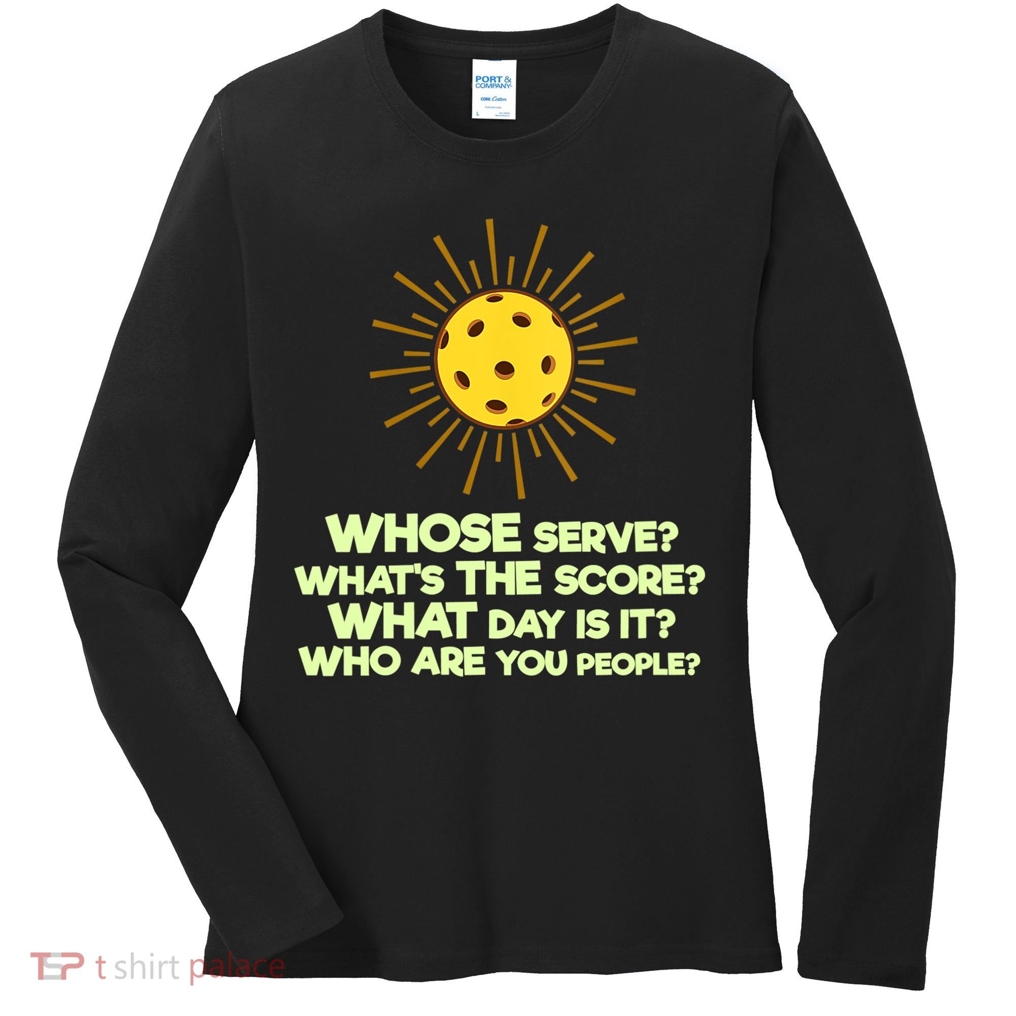Womens Pickleball Gift Pickle Ball Player Pickleball Funny VNeck TShirt Women's Long Sleeve Shirt