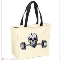 Weightlifting  Powerlifting Heavy Barbell Skull Tote Bag thumb 2