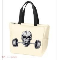 Weightlifting  Powerlifting Heavy Barbell Skull Tote Bag thumb 3