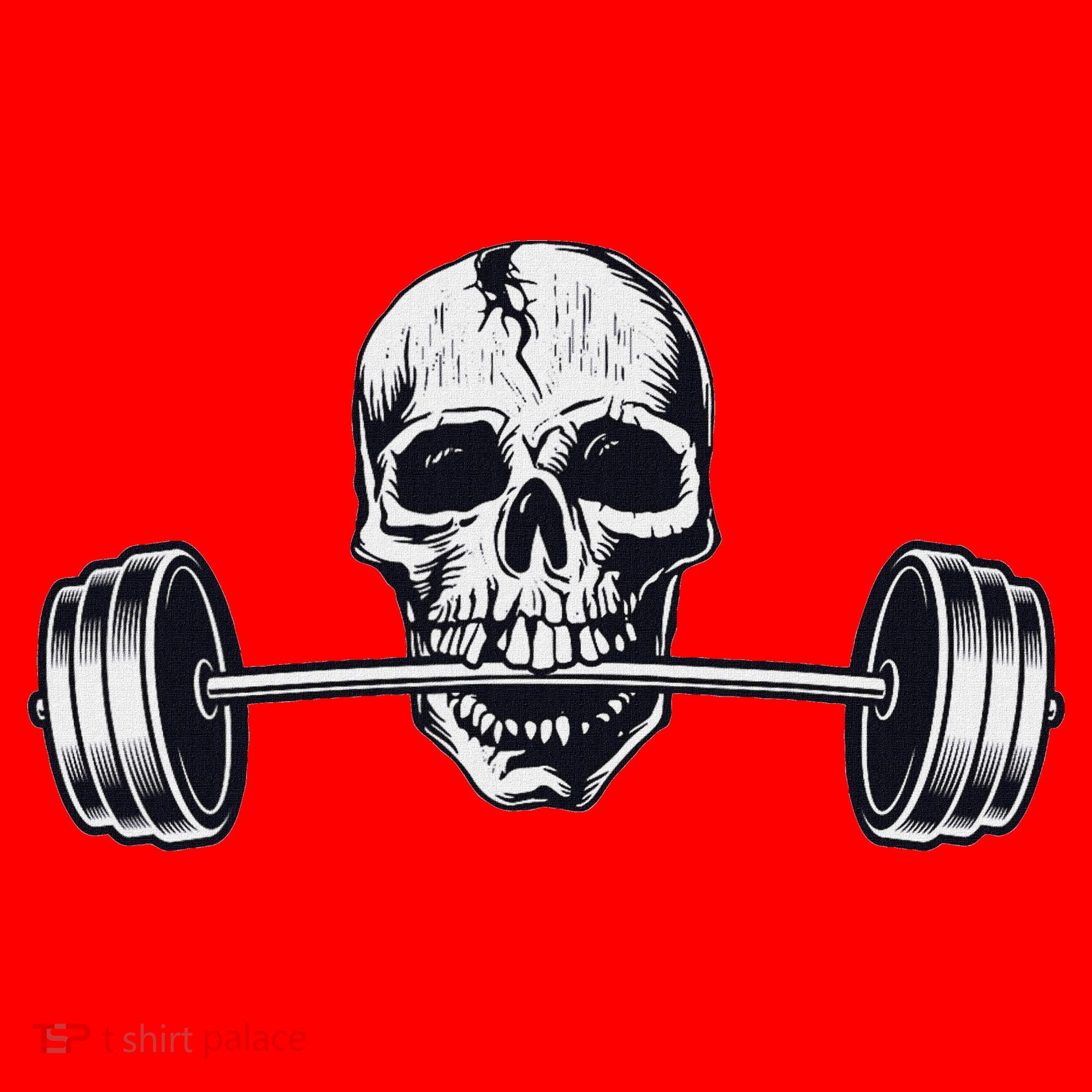 Weightlifting  Powerlifting Heavy Barbell Skull Santa Hat