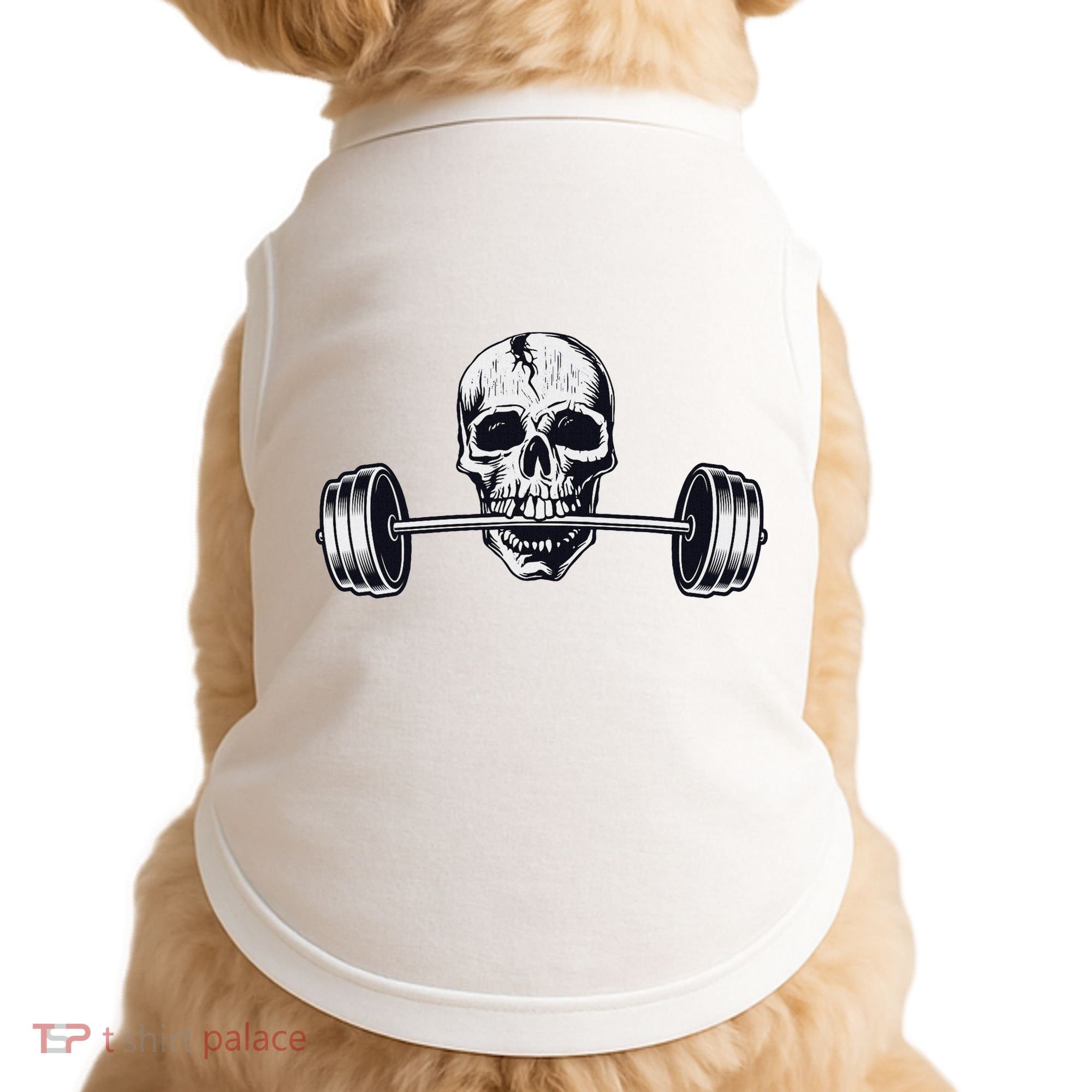 Weightlifting  Powerlifting Heavy Barbell Skull Doggie Tank