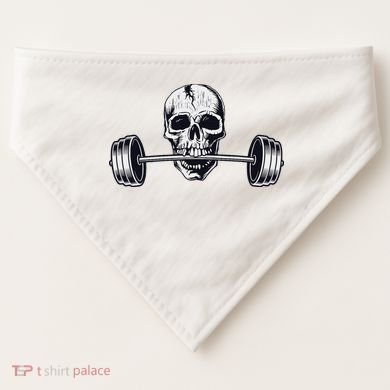 Weightlifting  Powerlifting Heavy Barbell Skull USA-Made Doggie Bandana