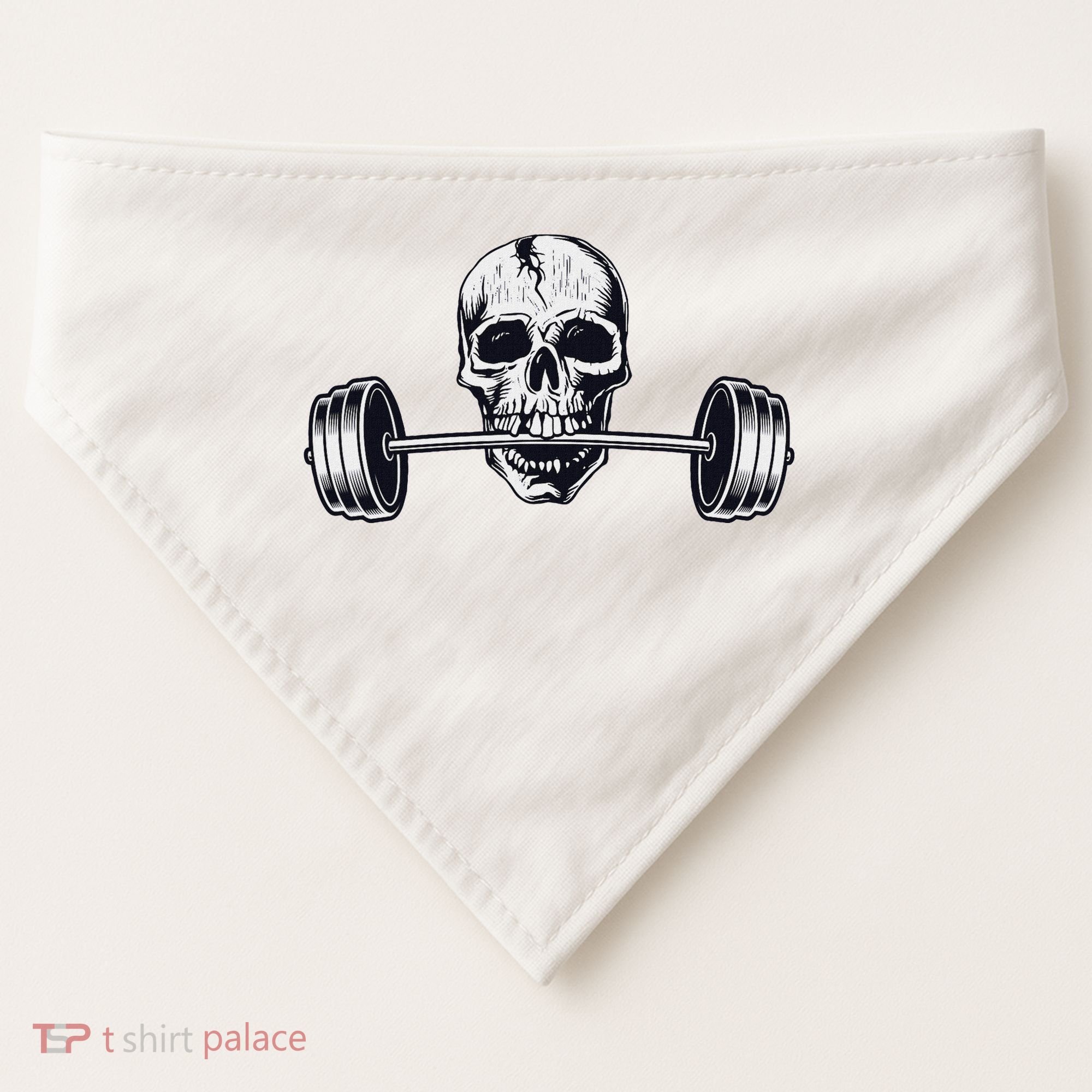Weightlifting  Powerlifting Heavy Barbell Skull USA-Made Doggie Bandana