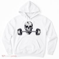 Weightlifting  Powerlifting Heavy Barbell Skull Hoodie thumb 0