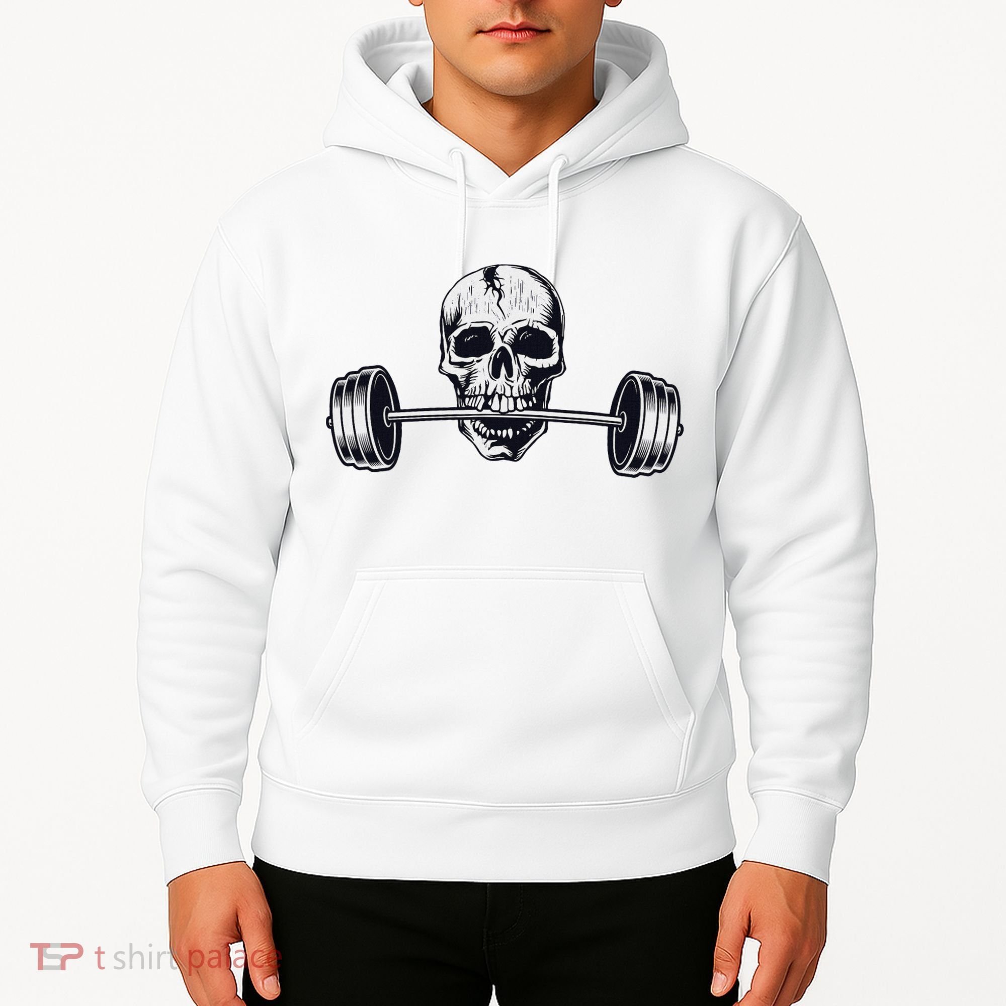 Weightlifting  Powerlifting Heavy Barbell Skull Hoodie