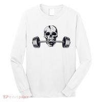 Weightlifting  Powerlifting Heavy Barbell Skull Long Sleeve Shirt thumb 0