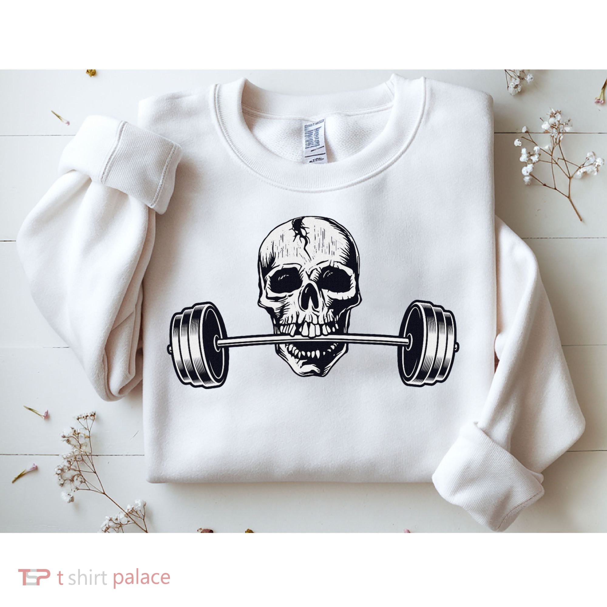 Weightlifting  Powerlifting Heavy Barbell Skull Sweatshirt