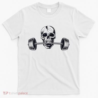Weightlifting  Powerlifting Heavy Barbell Skull T-Shirt
