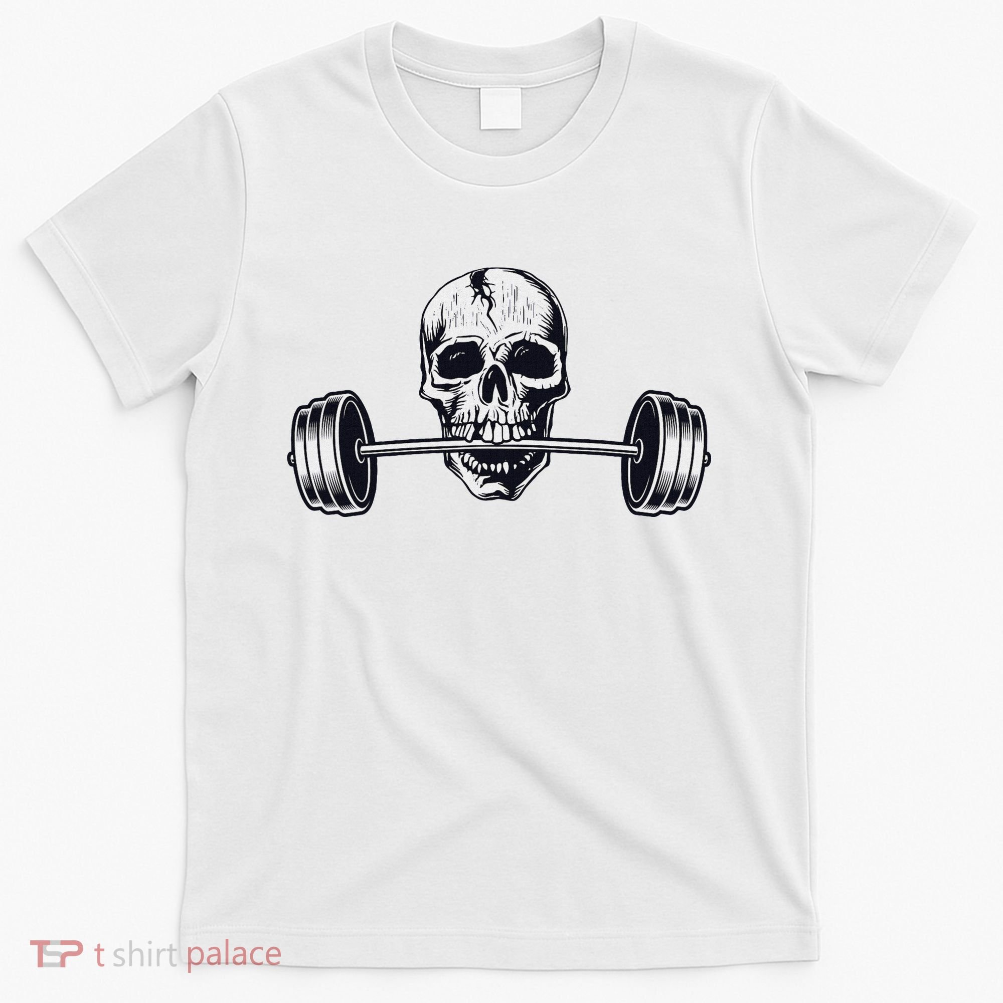 Weightlifting  Powerlifting Heavy Barbell Skull T-Shirt