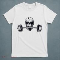 Weightlifting  Powerlifting Heavy Barbell Skull T-Shirt thumb 5