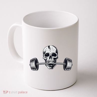 Weightlifting  Powerlifting Heavy Barbell Skull Coffee Mug