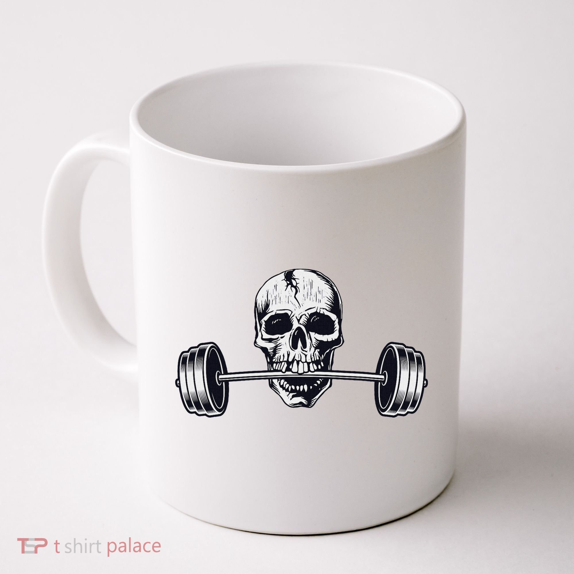 Weightlifting  Powerlifting Heavy Barbell Skull Coffee Mug