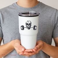 Weightlifting  Powerlifting Heavy Barbell Skull Tumbler thumb 2