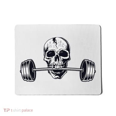 Weightlifting  Powerlifting Heavy Barbell Skull Mousepad