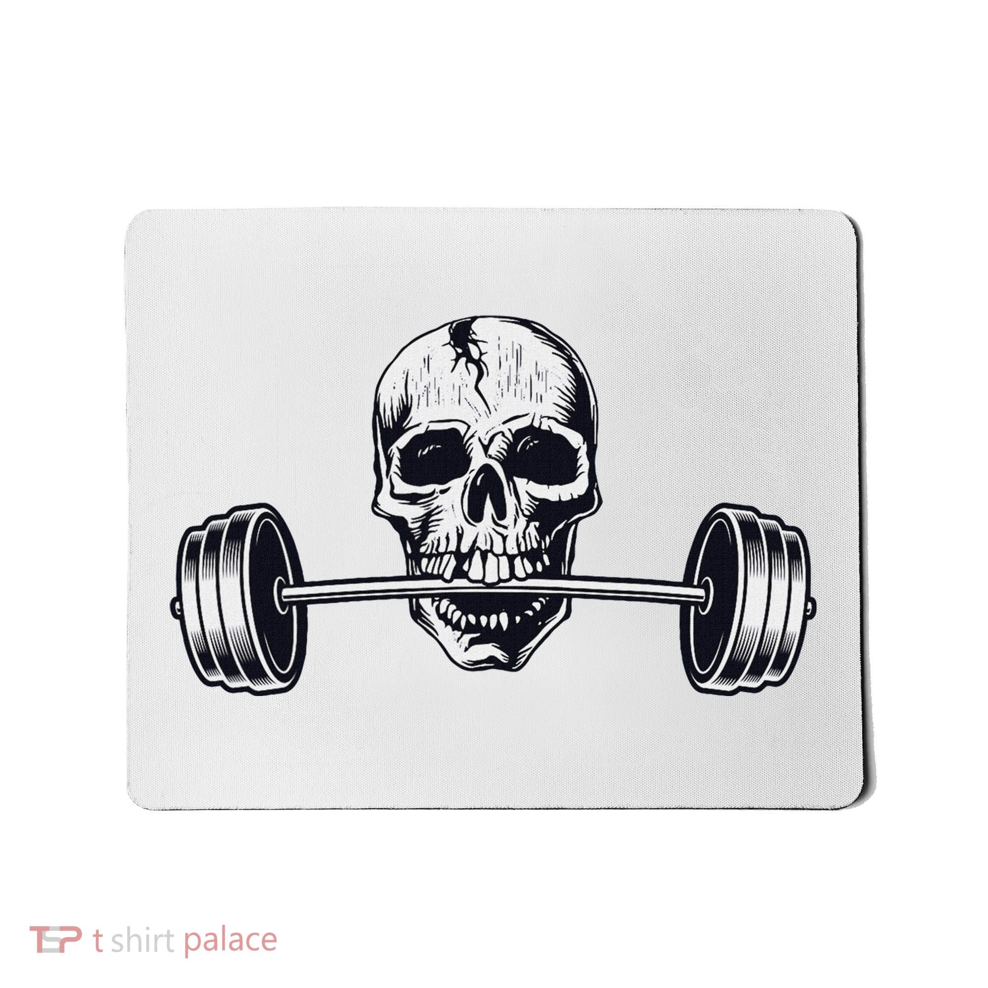 Weightlifting  Powerlifting Heavy Barbell Skull Mousepad