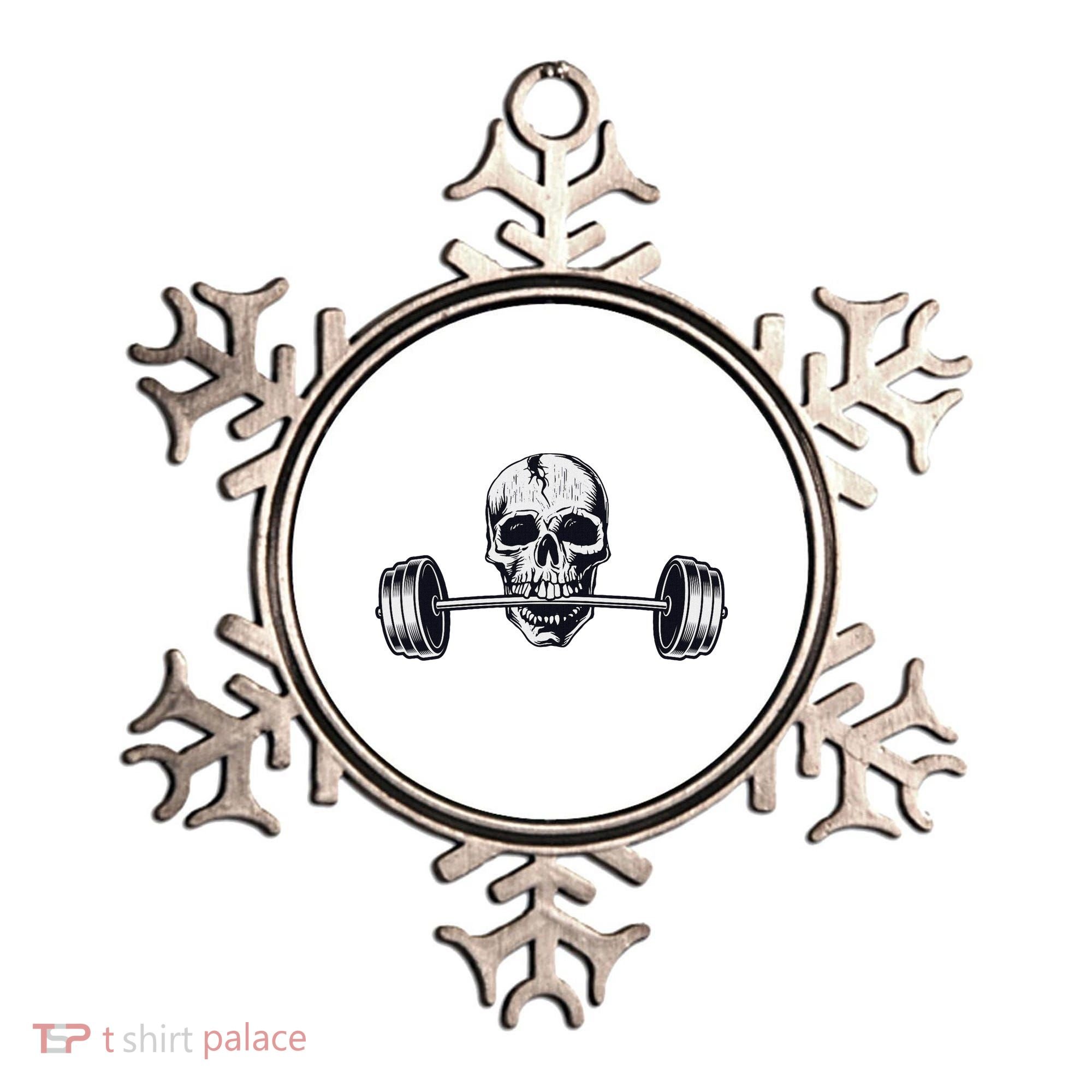 Weightlifting  Powerlifting Heavy Barbell Skull Ornament