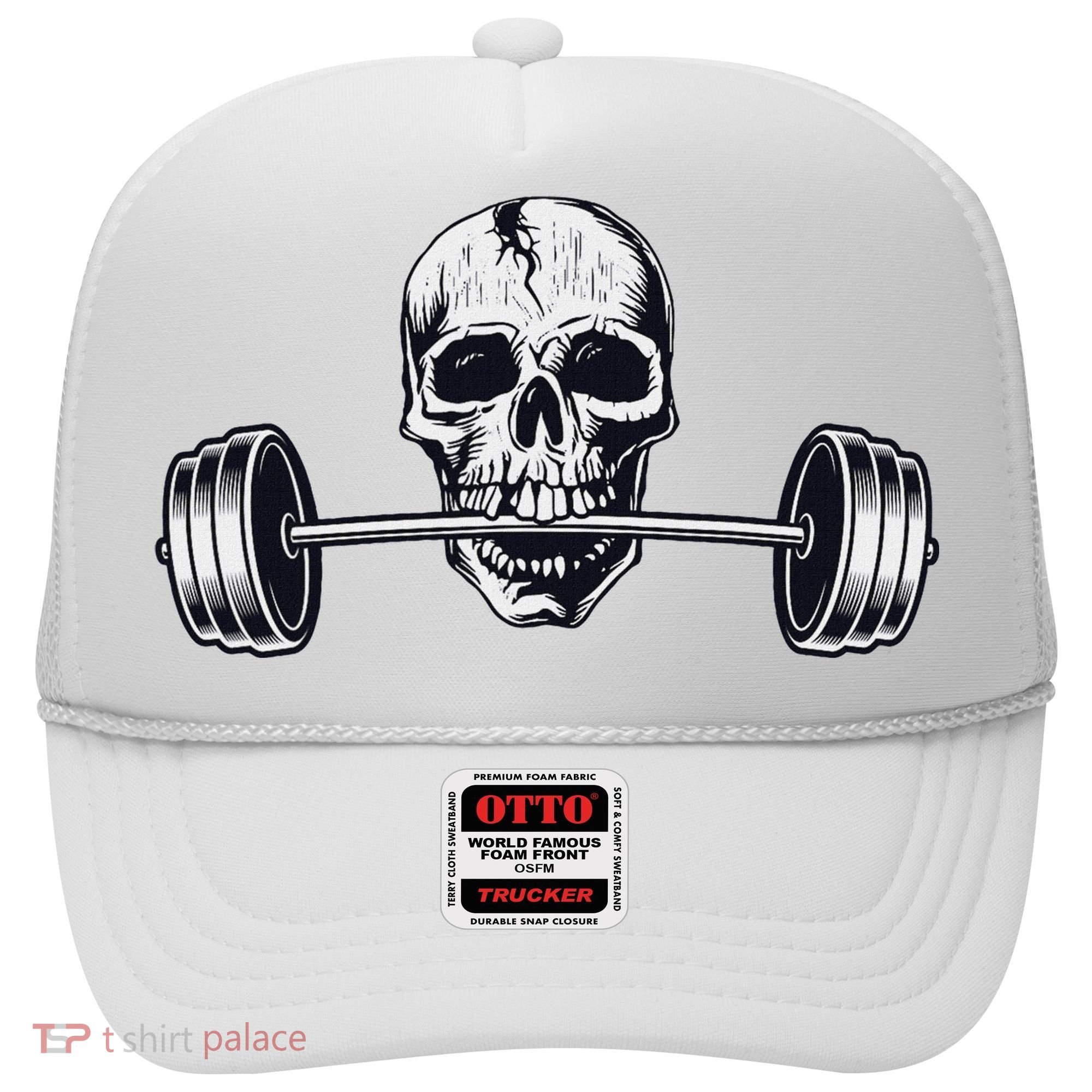 Weightlifting  Powerlifting Heavy Barbell Skull Hat