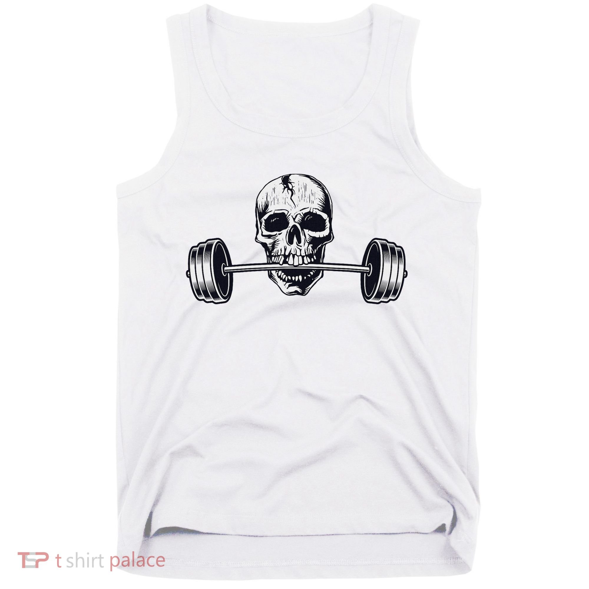 Weightlifting  Powerlifting Heavy Barbell Skull Tank Top