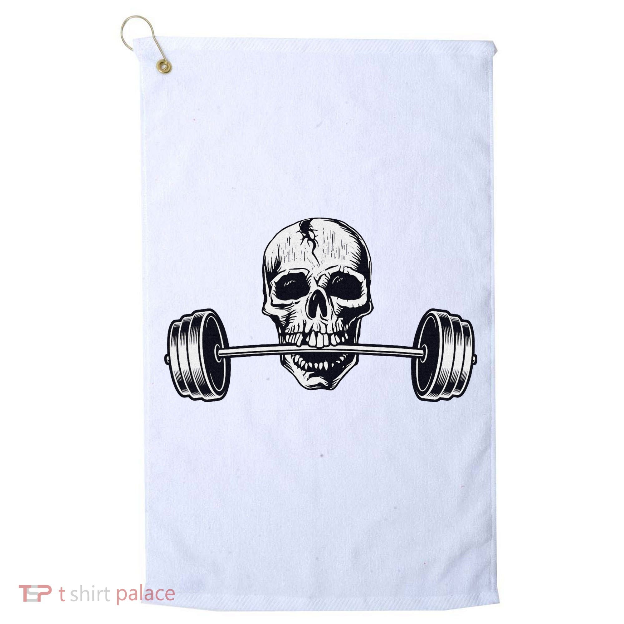 Weightlifting  Powerlifting Heavy Barbell Skull Golf Towel