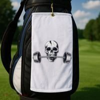 Weightlifting  Powerlifting Heavy Barbell Skull Golf Towel thumb 2