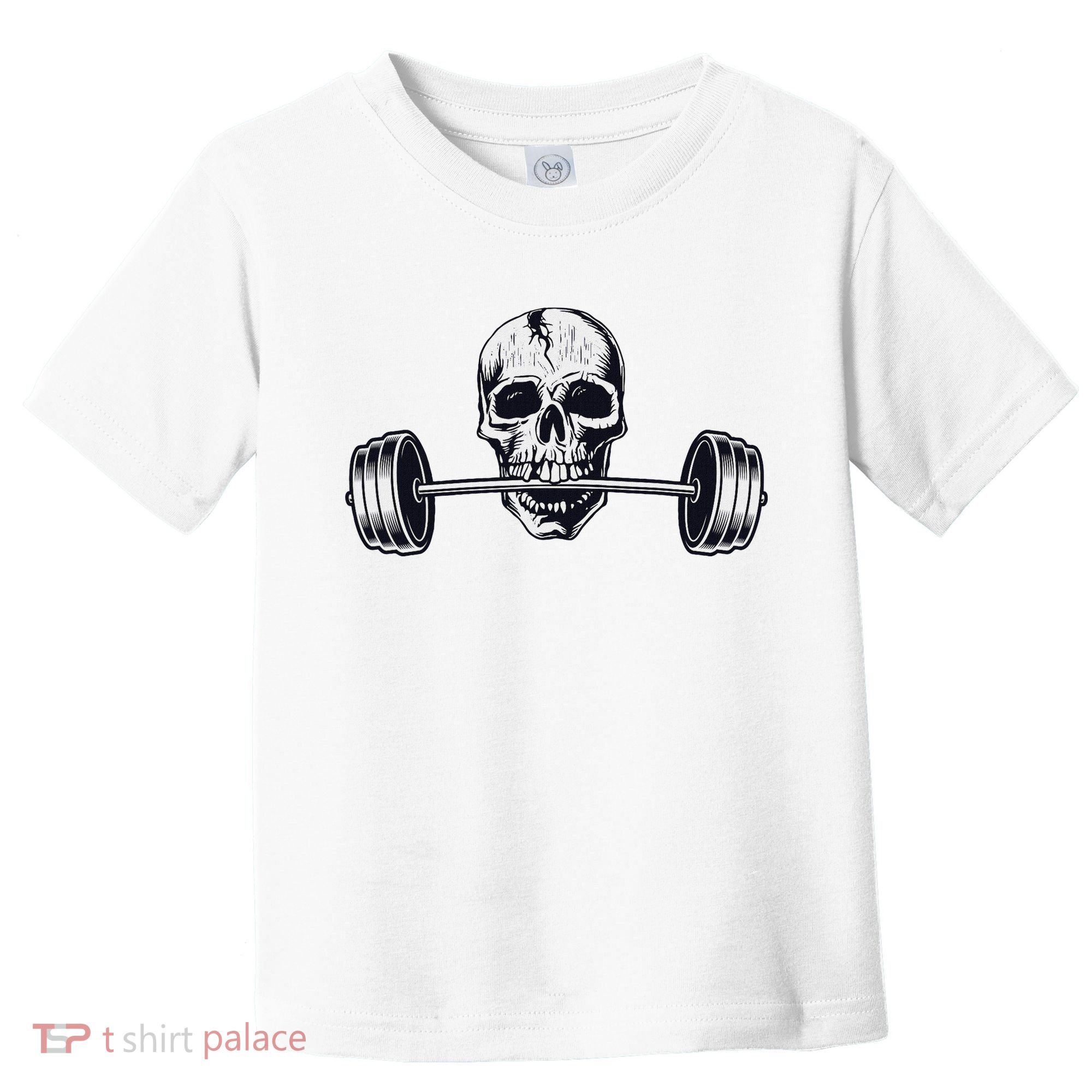 Weightlifting  Powerlifting Heavy Barbell Skull Toddler T-Shirt