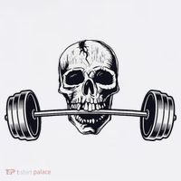 Weightlifting  Powerlifting Heavy Barbell Skull Kids T-Shirt thumb 4