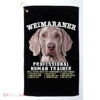 Weimaraner Professional Human Trainer Cute Dog Golf Towel thumb 0