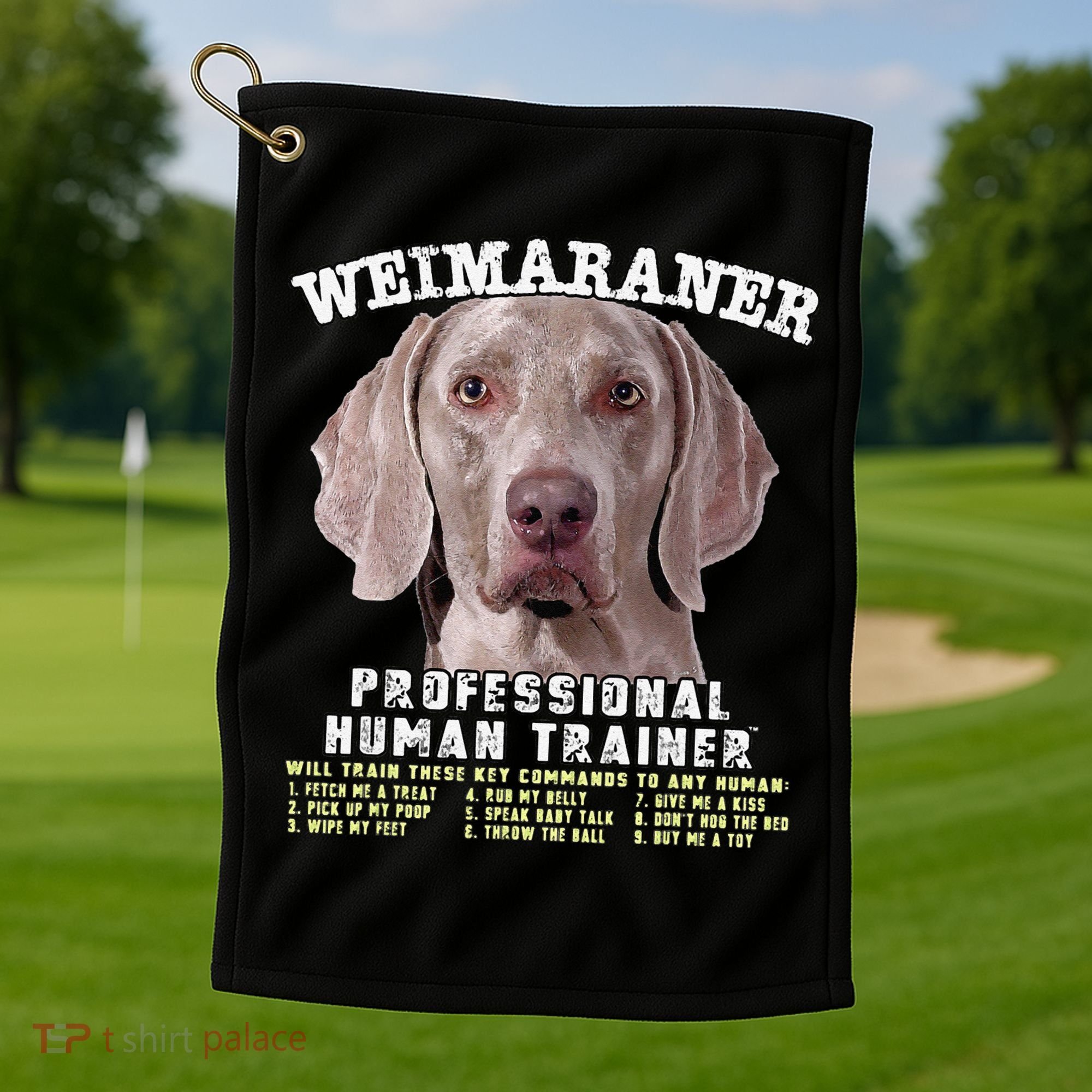 Weimaraner Professional Human Trainer Cute Dog Golf Towel