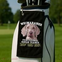 Weimaraner Professional Human Trainer Cute Dog Golf Towel thumb 2