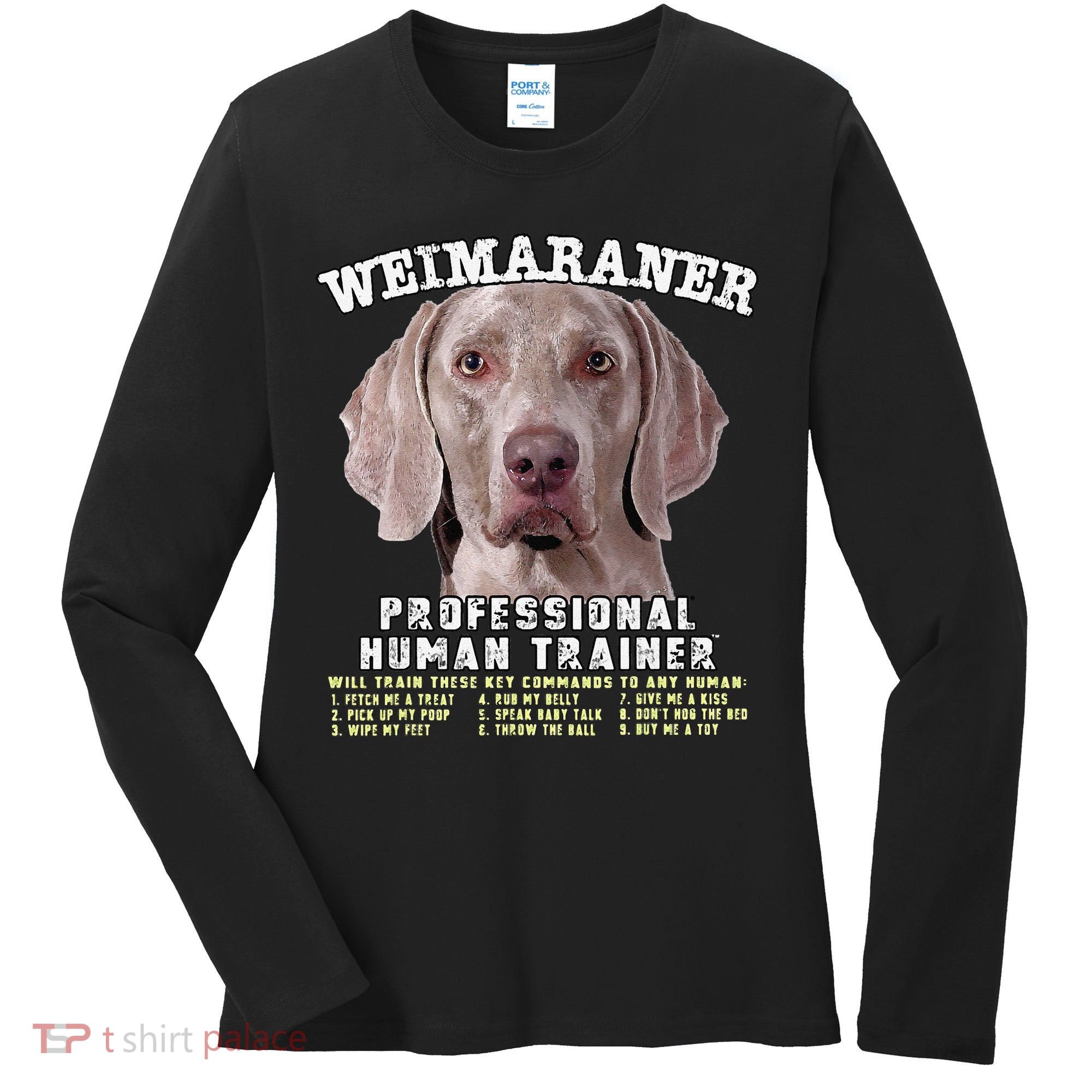 Weimaraner Professional Human Trainer Cute Dog Women's Long Sleeve Shirt