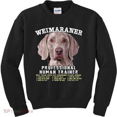 Weimaraner Professional Human Trainer Cute Dog Kids Sweatshirt