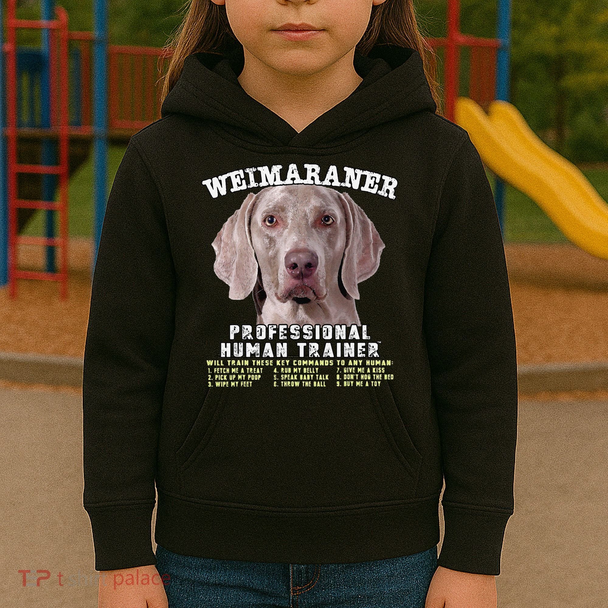 Weimaraner Professional Human Trainer Cute Dog Kids Hoodie