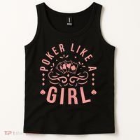 Womens Poker Like A Girl Funny Casino Gambling Tank Top thumb 2